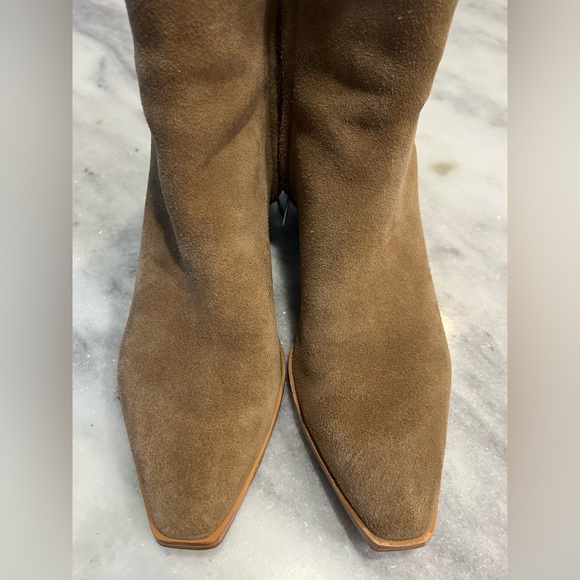 Marc Fisher Suede Zip Boots Brown Tan - Size 7 - Picture 4 of 8